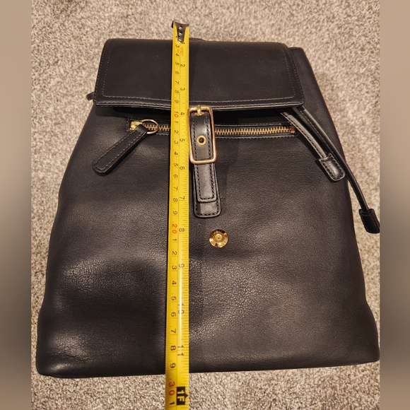 Coach Black Leather Backpack with Gold Accents - Picture 4 of 7